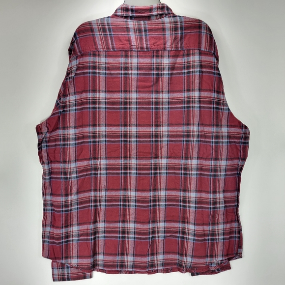 Sonoma Supersoft Flannel Long Sleeve Button Front Shirt Mens 3XL Tall Red Blue - Picture 8 of 8
